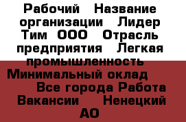 Рабочий › Название организации ­ Лидер Тим, ООО › Отрасль предприятия ­ Легкая промышленность › Минимальный оклад ­ 27 000 - Все города Работа » Вакансии   . Ненецкий АО